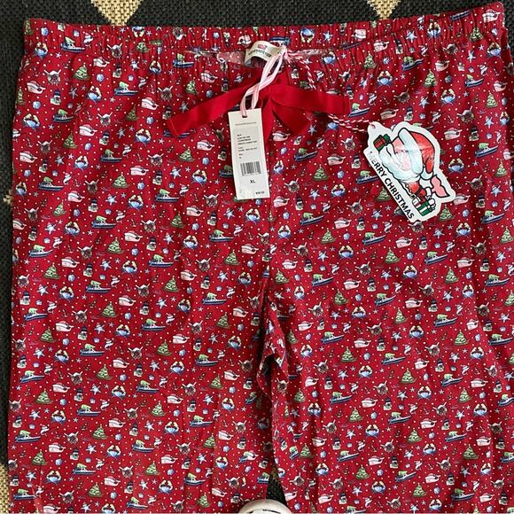 NEW $59 Vineyard Vines Preppy Printed Whale Lounge Pant Red Christmas XL NWT - Picture 6 of 14